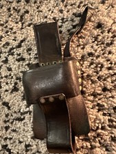 Ex Police Vintage Black Leather Radio Pouch. Used. Z31. 