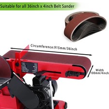 Sanding Belts,6pcs 100 x 915mm, 60/80/100/120/150/180.