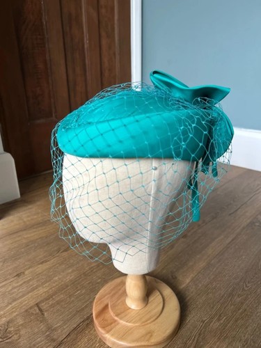 Vintage teal green pillbox - vintage,