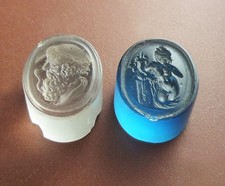 Two Glass Mythological Intaglio Seals.