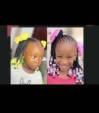 Girls Child Braided Ponytails