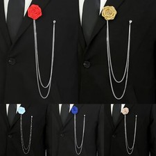 Men Rose Flower Metal Long