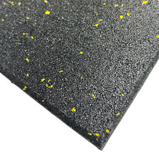 Rubber Crumb Gym Floor Tiles - 10mm - 1m x 1m - Yellow Fleck - Heavy Duty