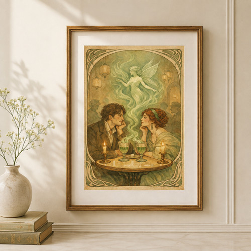 Art nouveau fairy - couple, print