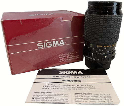 Sigma 135mm lens kpr - 35-135mm,