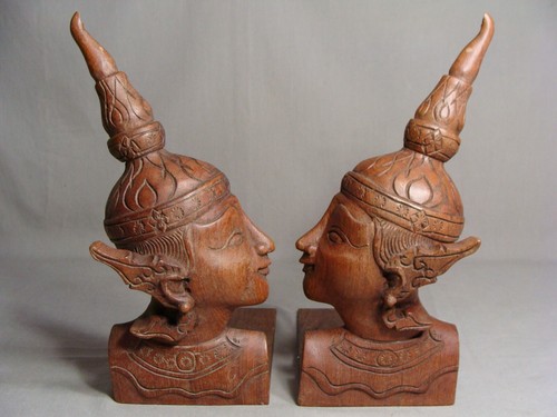 Vintage hand carved wooden - carved,