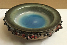 Mid Century Modern Glit Island Iceland Lava Rock Volcanic Art Pottery Dish /Bowl