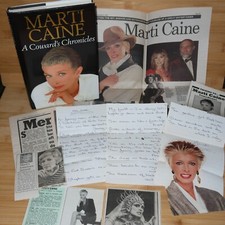 Marti Caine A Coward's Chronicles Signed Book Hand Written Rhyme Letter Cuttings