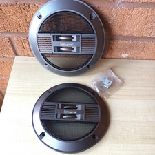 Vintage car audio round 6 inch 16cm Kingsway speaker covers titanium grey colour