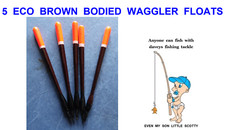 5 ECO BROWN BODIED WAGGLER FLOATS FOR RIVER LAKE TROUT PERCH CHUB BARBEL FISHING
