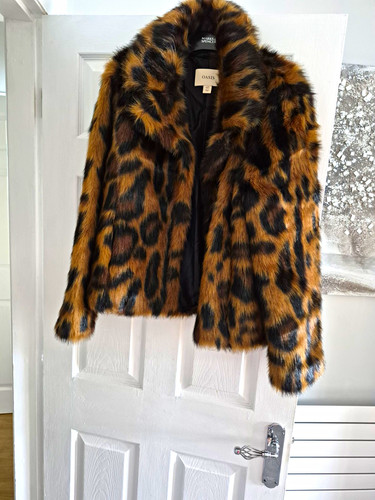 Oasis leopard print faux fur - oasis,