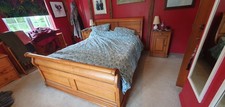 Sleigh Bed Oak + Silentnight Pocket Gel 2000 Mattress ( King Size )