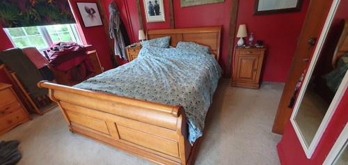 Sleigh bed oak silentnight - sleigh, +