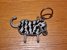 African wire beaded Zebra keyring Christmas Gift Made In South Africa Decor