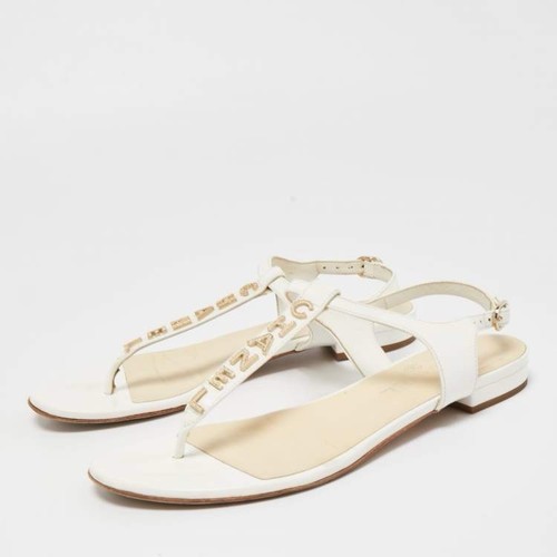 Chanel logo tbar sandals - logo,