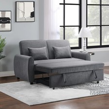 Linen Sofa Bed Chair Convertible Double Sleeper Chaise Lounge Pull Out Recliner