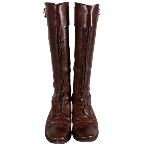 Burberry brown leather front - brown,