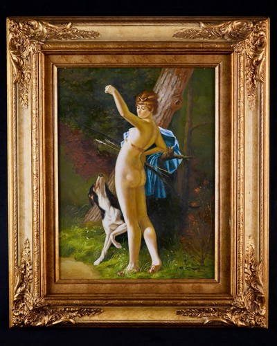 Vintage framed oil board - vintage,