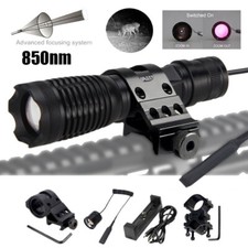 Hunting Infrared Night Light Torch LED Flashlight IR 850nm Scope Mount 20mm Rail