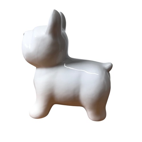 White ceramic french bulldog - ceramic,