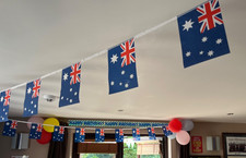 AUSTRALIA PLASTIC RECTANGULAR FLAGS BUNTING DECORATION 24ft/7.3m