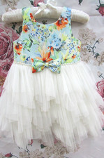 BNWOT Blue Floral PEARL Party Occasion Dress By American Princess 18-24 $85