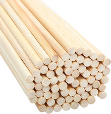 100 Pack Natural round Bamboo Dowel Rods - 30Cm / 12 Inches - Extra Long
