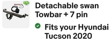 Detachable swan neck towbar - detachable,