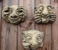 Ugly faces wall plaques set of