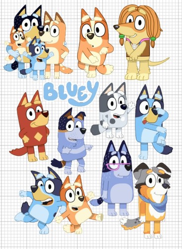 Bluey characters edible - bluey, icing