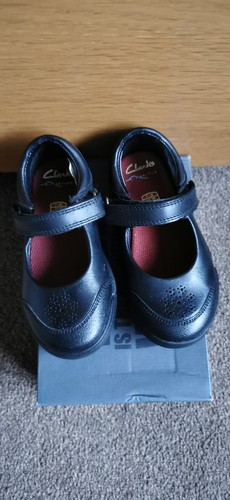 Girl clarks black leather - girl's,