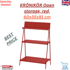 IKEA KRÖNIKÖR Open Storage Shelf Display Unit Modern  Red Bookcase 60x35x91cm