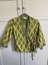 Anokhi Yellow Green Wrap Top &