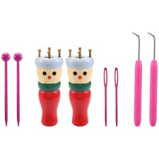 French Knitter Tool 2 Pack, Wooden Knitting  Set Spool Knitting Doll9506