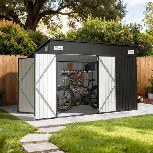 10x8 black metal storage - ft,