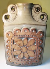 Louis Hudson Studio Pottery Large Ceramic Lamp Base 1960s Beige/Brown Vintage