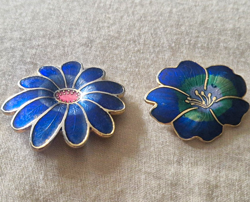 Pair vintage 1980s - of, blue