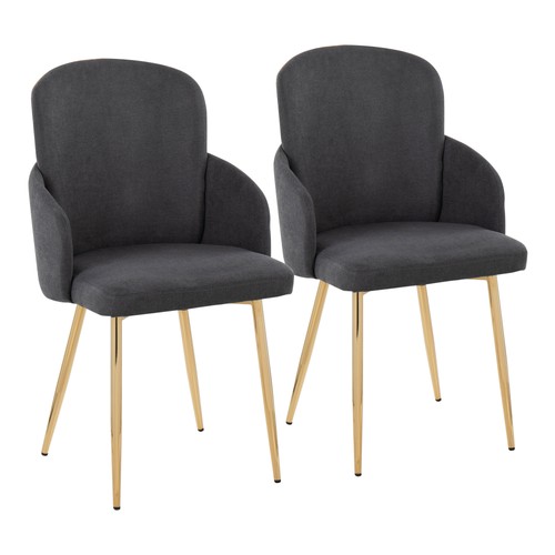 Set grey fabric dining - of,