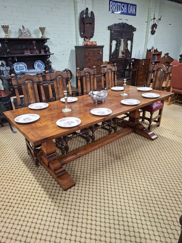 Large oak refectory table - large,
