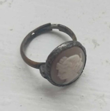 Antique Brass Cameo Ring – 1920s Vintage Art Deco Style Jewellery