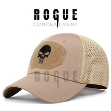 The Rogue Operators Hat Tan Mesh Baseball Cap Army Airsoft Paintball Skull UK