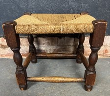 Vintage Antique Footstool Oak