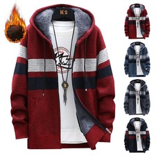 Men Knitted Cardigan Hooded