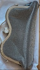 Vintage Dress Clutch Bag With Removable Silver Coloured Chain Strap & Dust Cover