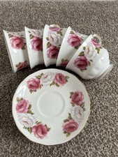 Queen Anne Bone China Cup And Saucers