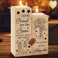 Wooden Heart Candle Holder -