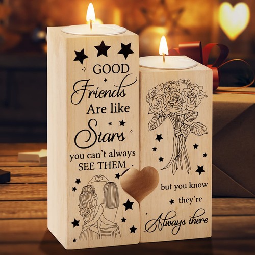 Wooden heart candle holder - wooden,