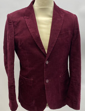 Stefano Conti Maroon Cord Blazer Jacket Floral Lining Size 40        W9