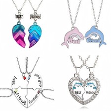 BFF Best Friend Necklace For 2 3 4 5,Friendship Girls Forever Pendant Jewelry