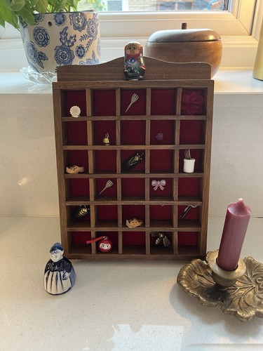 Vintage wooden slot thimble - wooden, 30-slot